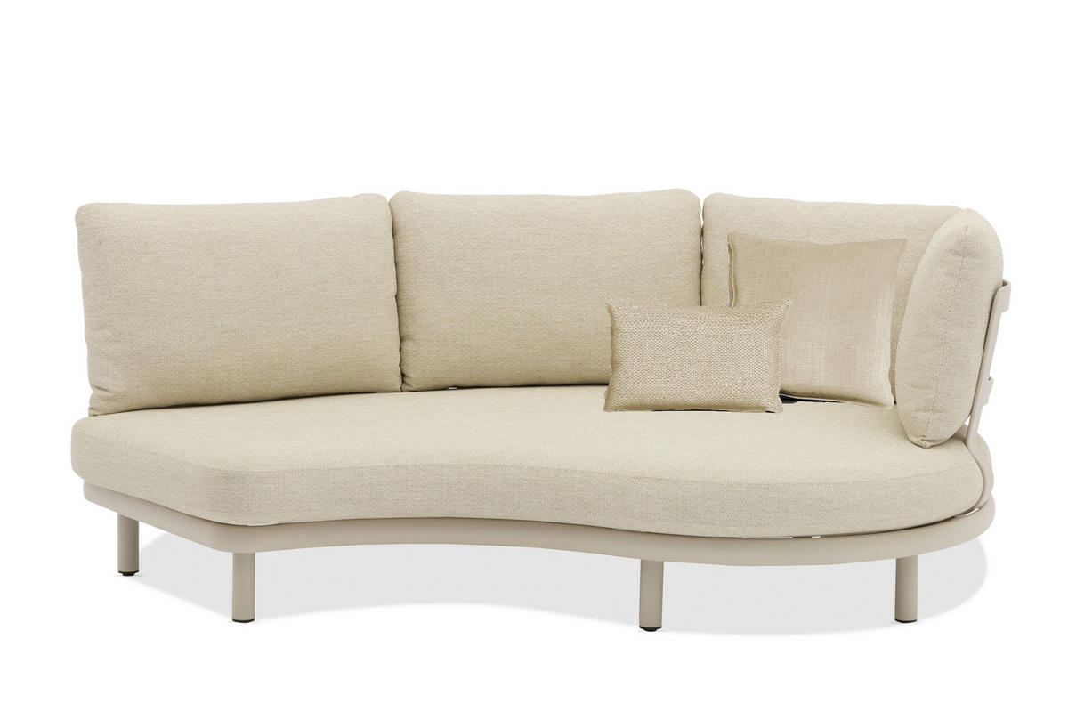 LOUNGESOFA  - Beige, Modern, Textil/Metall (189/85/155cm) - Zebra 