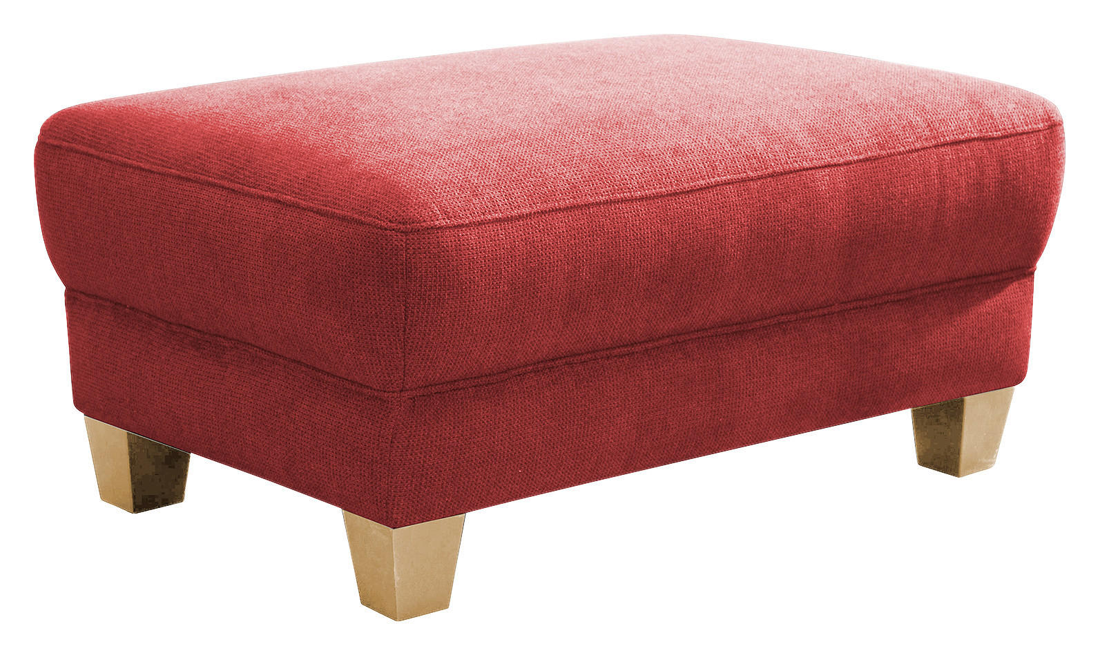 HOCKER in Textil Rot  - Rot/Naturfarben, Konventionell, Holz/Textil (101/45/66cm) - Sit & More