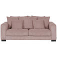 2,5-SITZER Cord Rosa  - Schwarz/Rosa, KONVENTIONELL, Holz/Textil (203/83/126cm) - Hom`in