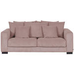 2,5-SITZER  in Cord Rosa  - Schwarz/Rosa, KONVENTIONELL, Holz/Textil (203/83/126cm) - Hom`in