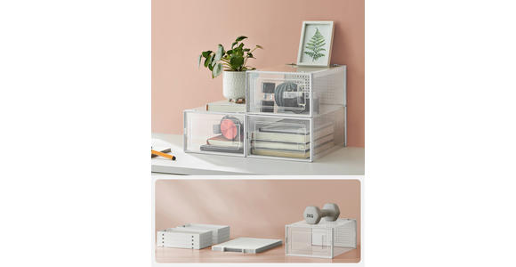 SCHUHBOX - Transparent/Weiß, Trend, Kunststoff (33,5/14,3/23,2cm) - Boxxx