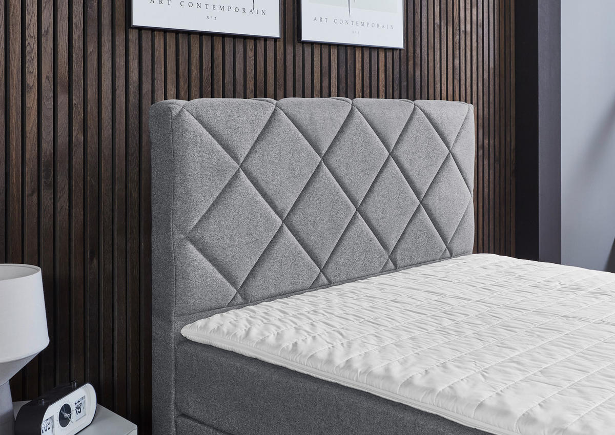 BOXSPRINGBETT 120/200 cm  in Grau  - Schwarz/Grau, KONVENTIONELL, Kunststoff/Textil (120/200cm) - Boxxx