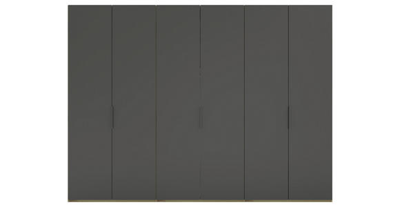 DREHTÜRENSCHRANK 300/223/62 cm 6-türig Eiche Artisan, Anthrazit - Anthrazit/Schwarz, KONVENTIONELL, Holzwerkstoff/Metall (300/223/62cm) - Novel