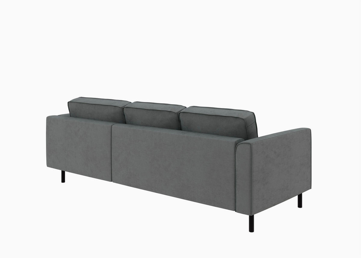 ECKSCHLAFSOFA  mit Bettkasten erhältlich, Sitzqualitäten, Schlafen auf Sitzhöhe, Bettfunktion erhältlich, Rücken echt, Armteil links, Armteil rechts Struktur Anthrazit  - Anthrazit/Schwarz, MODERN, Textil/Metall (232/161cm) - Trendmanufaktur