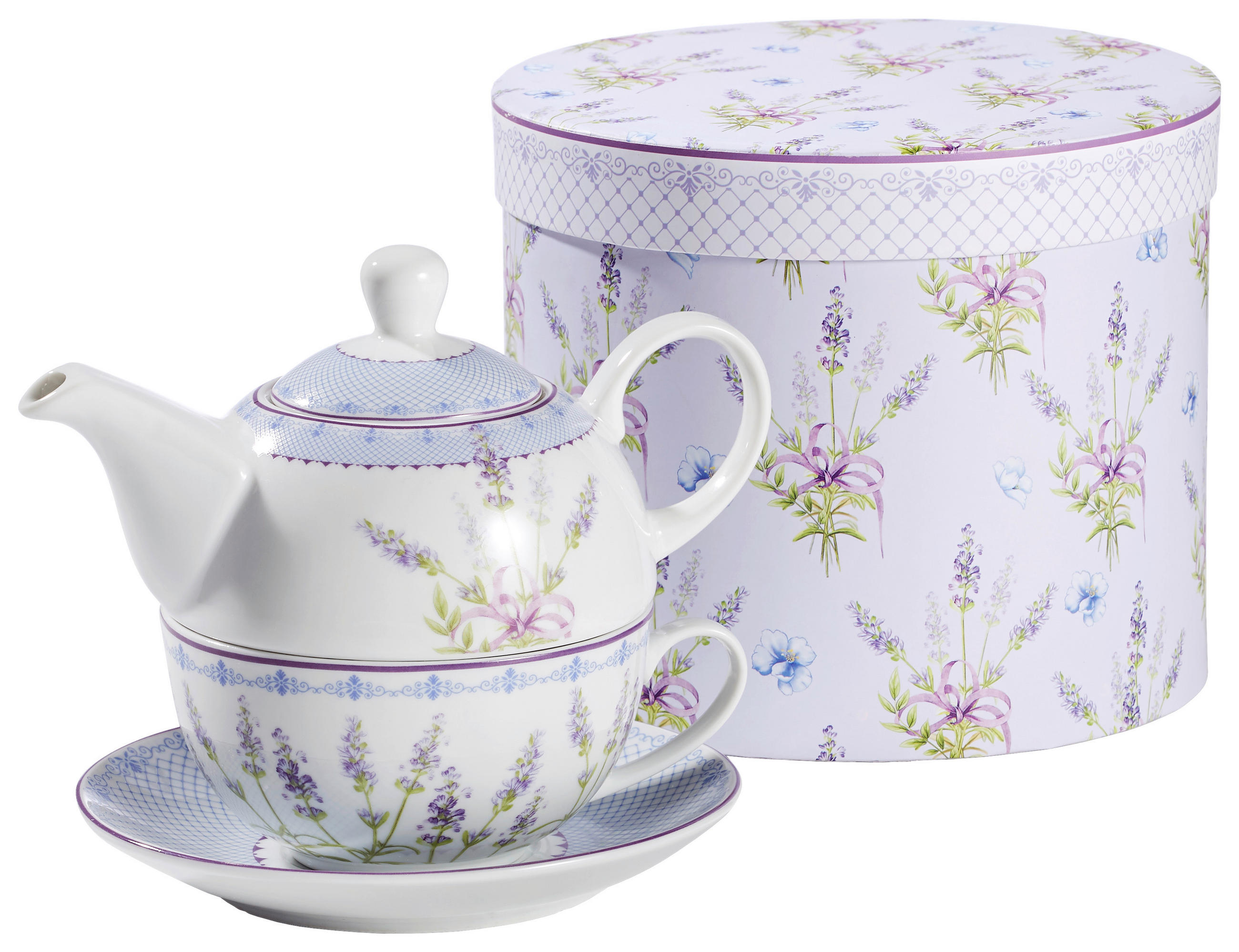 TEEKANNENSET  - Türkis/Weiß, Trend, Keramik (17/14/17cm)