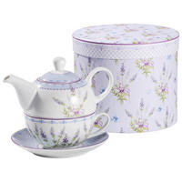 TEEKANNENSET  - Türkis/Weiß, Trend, Keramik (17/14/17cm)