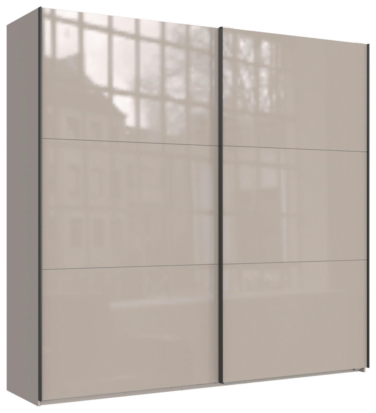 SCHWEBETÜRENSCHRANK in Sahara  - Schwarz/Sahara, Konventionell, Glas/Holzwerkstoff (250/236/65cm) - Hom`in