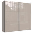 SCHWEBETÜRENSCHRANK  in Sahara  - Schwarz/Sahara, KONVENTIONELL, Glas/Holzwerkstoff (250/236/65cm) - Hom`in