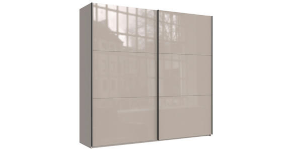 SCHWEBETÜRENSCHRANK in Sahara - Schwarz/Sahara, KONVENTIONELL, Glas/Holzwerkstoff (250/236/65cm) - Hom`in