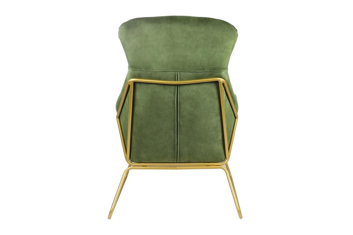 SESSEL in Samt, Velours Grün  - Messingfarben/Grün, MODERN, Textil/Metall (73/102/80cm) - Livetastic