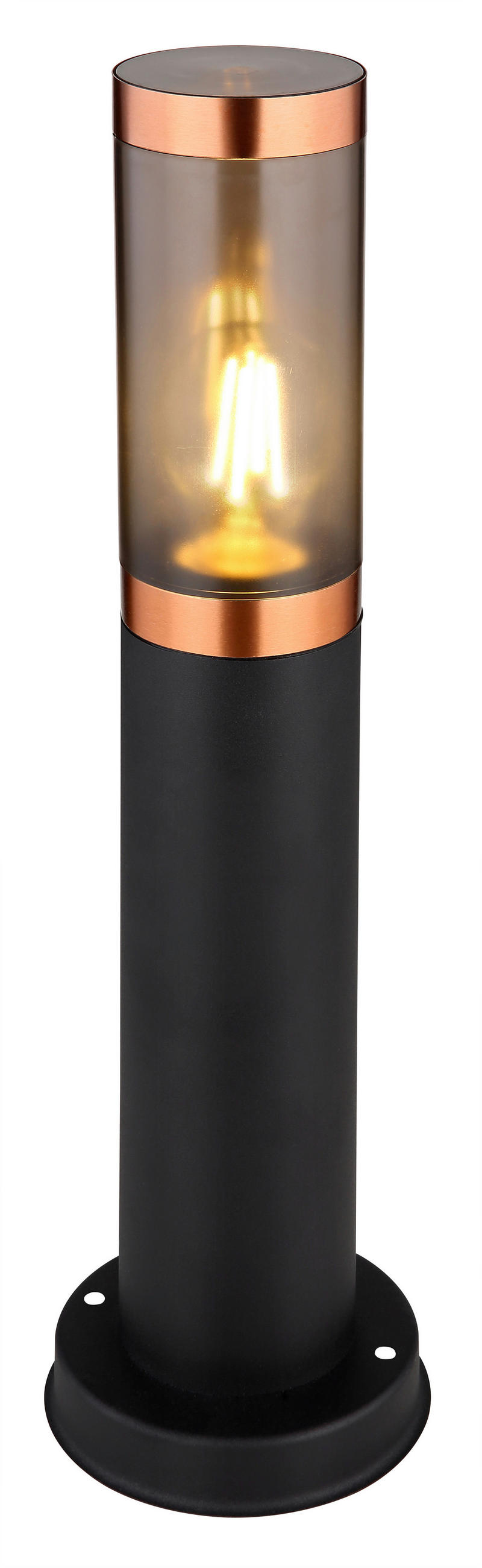 AUSSENLEUCHTE - Schwarz/Kupferfarben, Design, Kunststoff/Metall (12,7/45cm) - Globo