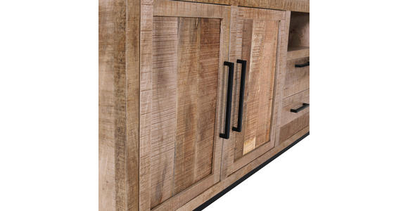 SIDEBOARD in 175/80/43 cm - Schwarz/Naturfarben, LIFESTYLE, Glas/Holz (175/80/43cm) - Landscape