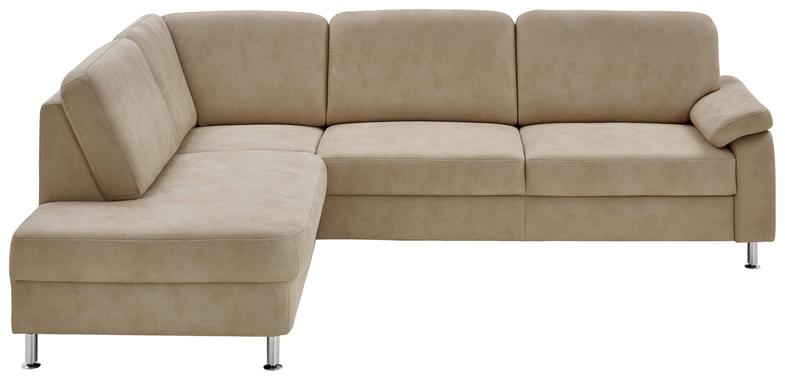 ECKSOFA Beige Mikrofaser  - Beige, Design, Textil/Metall (202/266cm) - Beldomo System