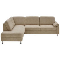 ECKSOFA Rostock Beige Mikrofaser  - Beige, Design, Textil/Metall (202/266cm) - Beldomo System