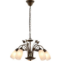 HÄNGELEUCHTE 50/150 cm   - Rostfarben/Weiß, KONVENTIONELL, Glas/Metall (50/150cm)