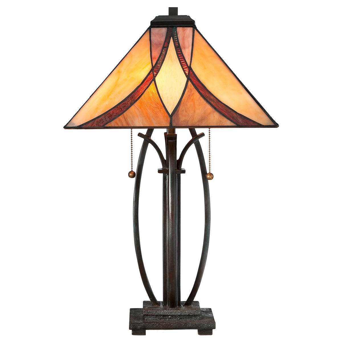 TISCHLEUCHTE Asheville   - Bronzefarben, KONVENTIONELL, Glas/Metall (40.6cm) - Elstead Lighting