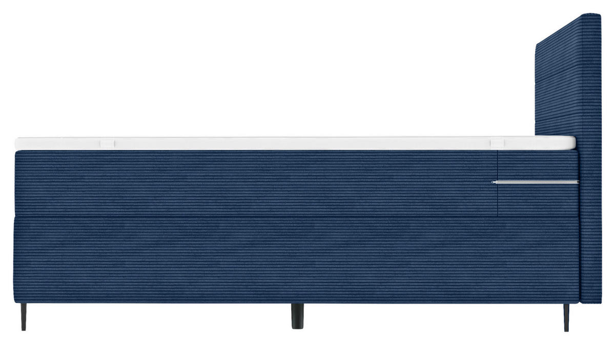 BOXSPRINGBETT 180/200 cm  in Dunkelblau  - Schwarz/Dunkelblau, KONVENTIONELL, Textil/Metall (180/200cm) - Boxxx
