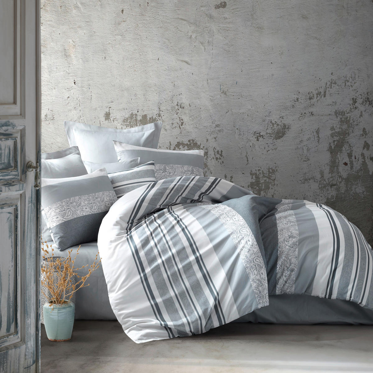 BETTWÄSCHE ADELE Renforcé 155/220 cm  - Grau, Basics, Textil (155/220cm)