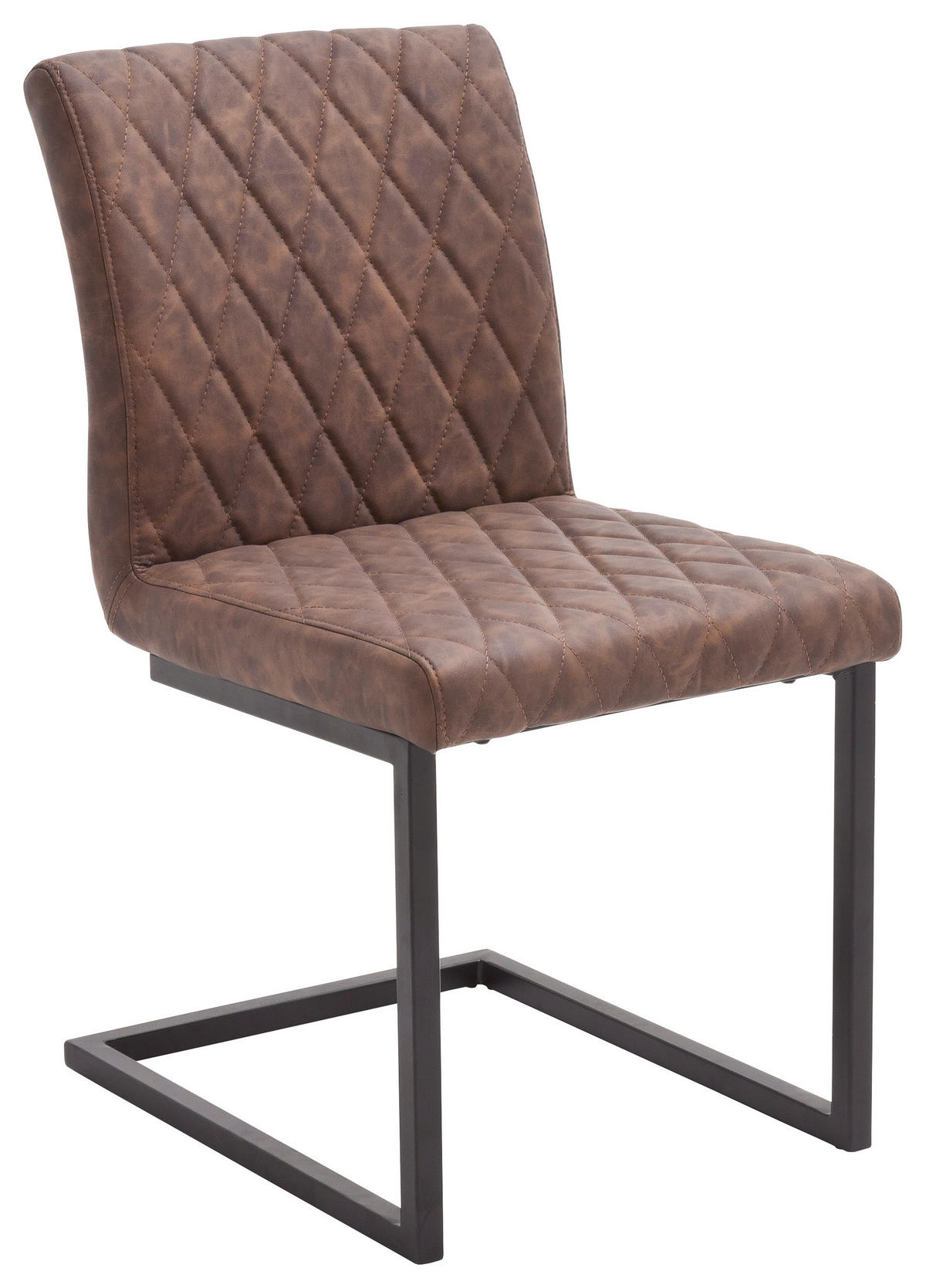 SCHWINGSTUHL  in Stahl  - Schwarz/Braun, Design, Textil/Metall (47/86/63cm) - Livetastic