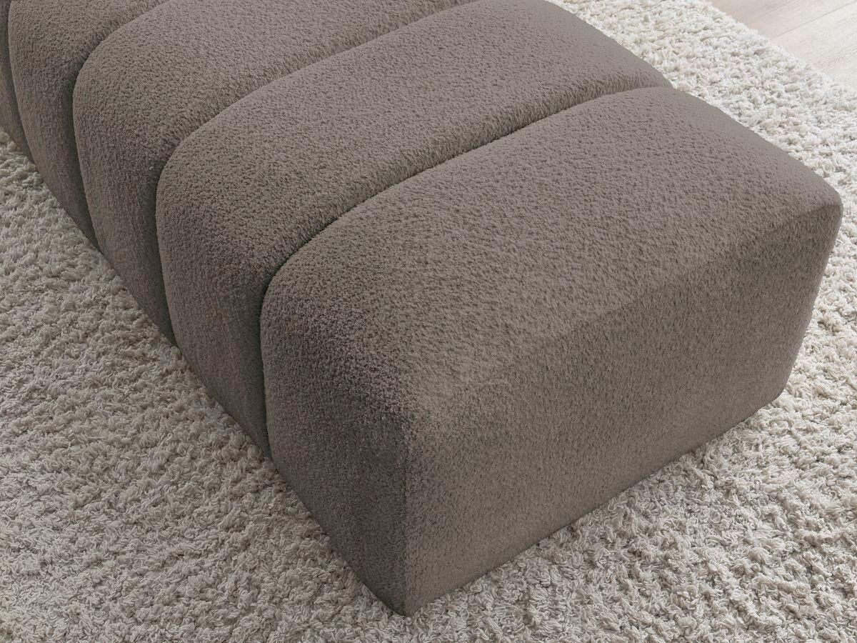 HOCKER ANNECY Bouclé Taupe  - Taupe/Schwarz, MODERN, Kunststoff/Textil (140/45/70cm)