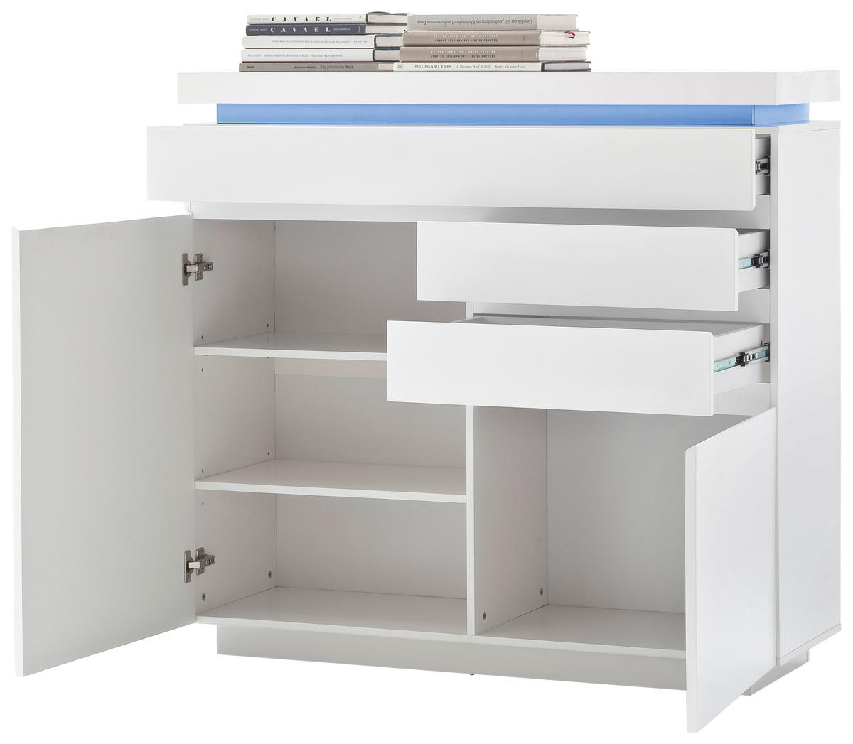 KOMMODE 120/114/40 cm Weiss Hochglanz  - Weiss Hochglanz, Design, Holzwerkstoff (120/114/40cm)