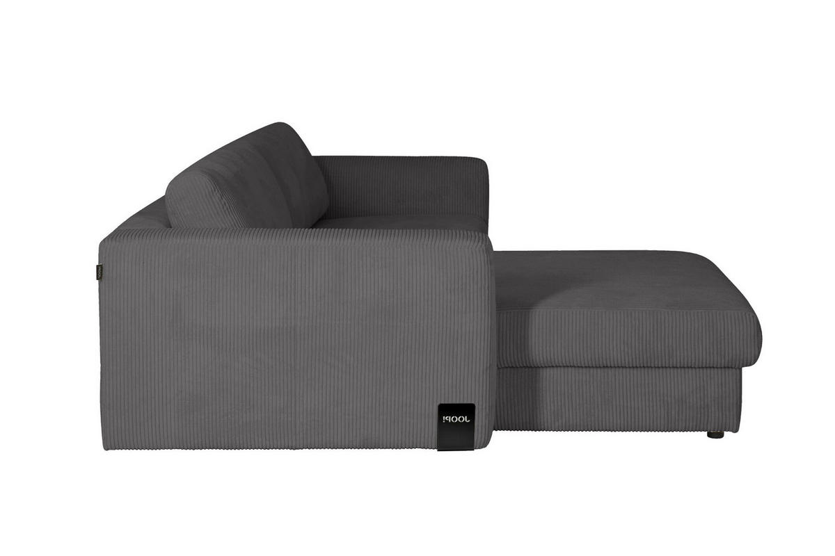ECKSOFA JOOP Anthrazit Cord Rücken echt  - Anthrazit/Schwarz, KONVENTIONELL, Kunststoff/Textil (192/269cm) - Joop!
