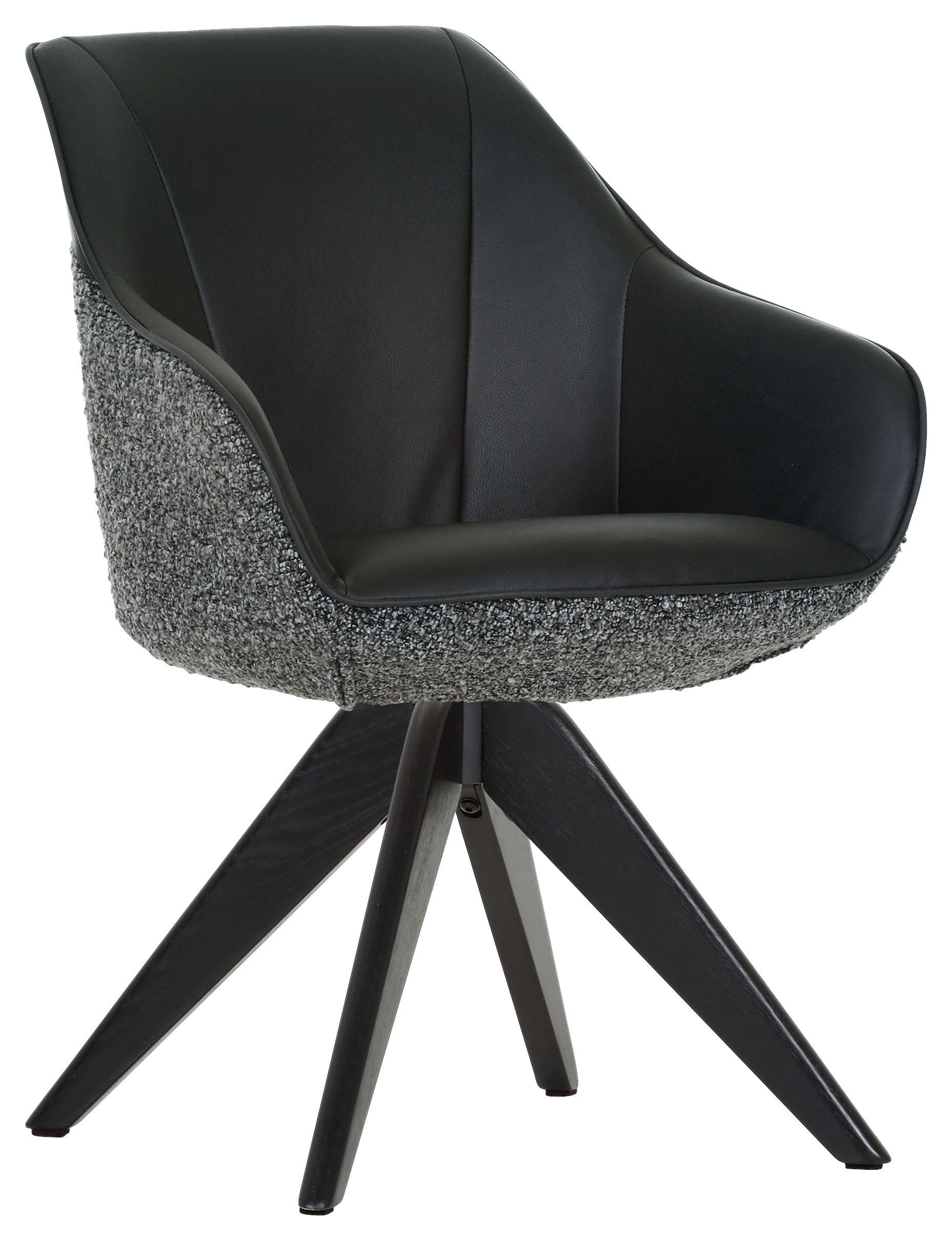 ARMLEHNSTUHL  in Chenille, Lederlook  - Anthrazit/Schwarz, KONVENTIONELL, Holz/Textil (60/83/65cm) - Landscape