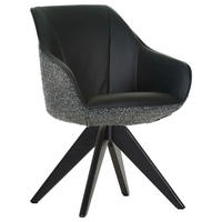 ARMLEHNSTUHL  in Chenille, Lederlook  - Anthrazit/Schwarz, KONVENTIONELL, Holz/Textil (60/83/65cm) - Landscape