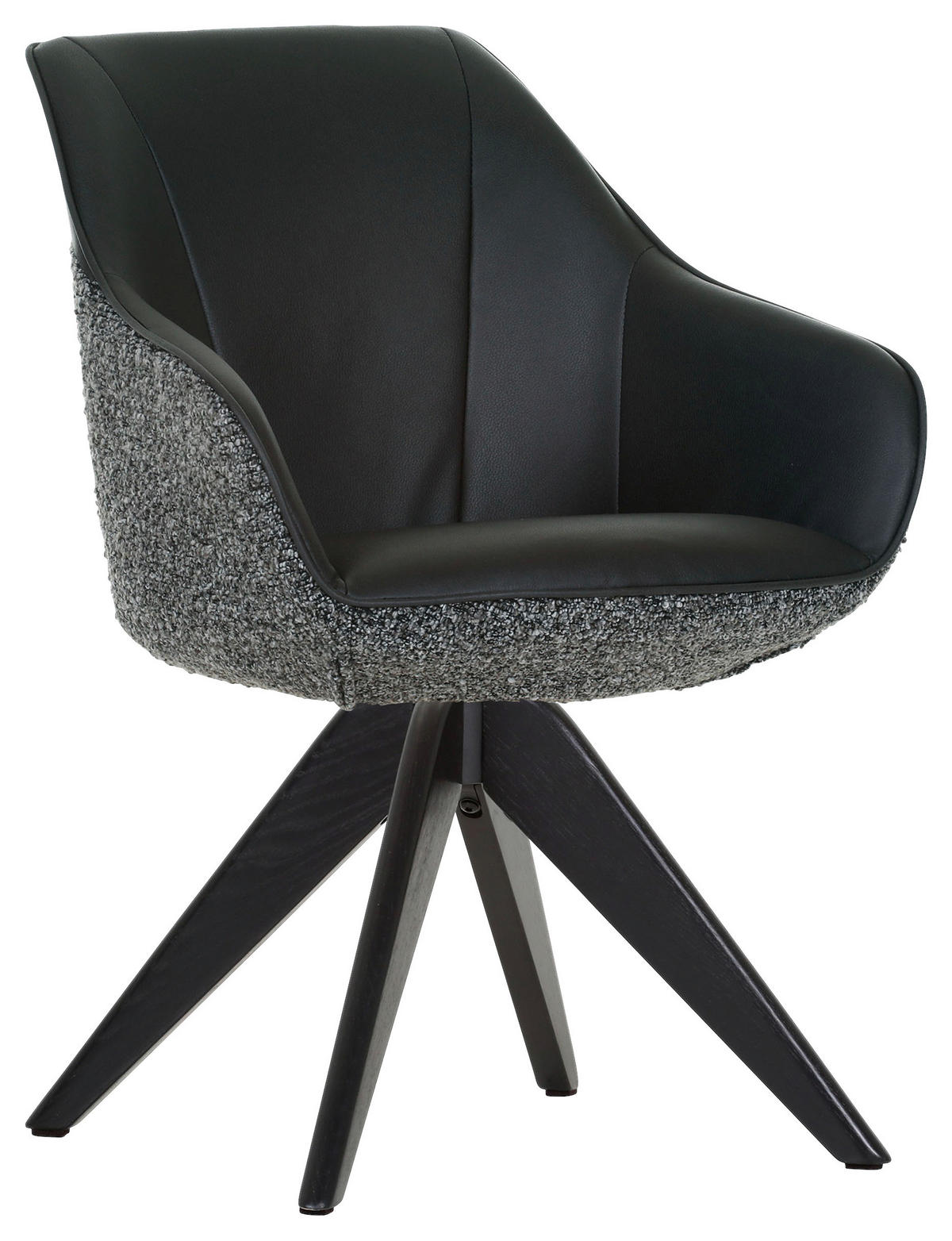 ARMLEHNSTUHL  in Chenille, Lederlook  - Anthrazit/Schwarz, KONVENTIONELL, Holz/Textil (60/83/65cm) - Landscape