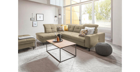 ECKSOFA in Chenille Beige 240/308 cm - Beige/Schwarz, Design, Textil/Metall (240/308cm) - Xora