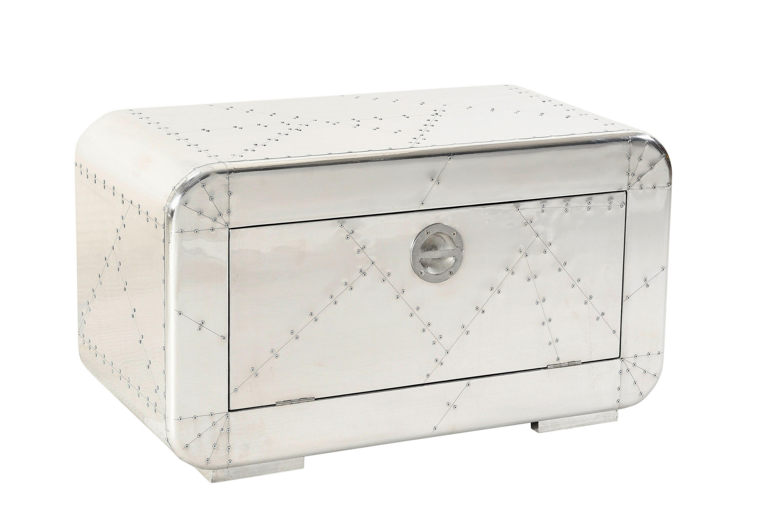 SCHUHSCHRANK Mangoholz massiv Silberfarben  - Silberfarben, Design, Holz/Holzwerkstoff (85/40/45cm) - MID.YOU