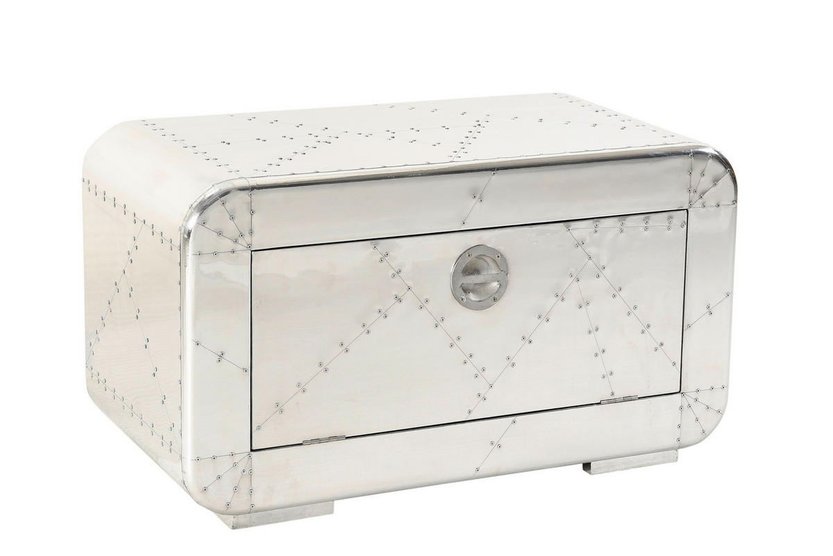 SCHUHSCHRANK Mangoholz massiv Silberfarben  - Silberfarben, Design, Holz/Holzwerkstoff (85/40/45cm) - MID.YOU