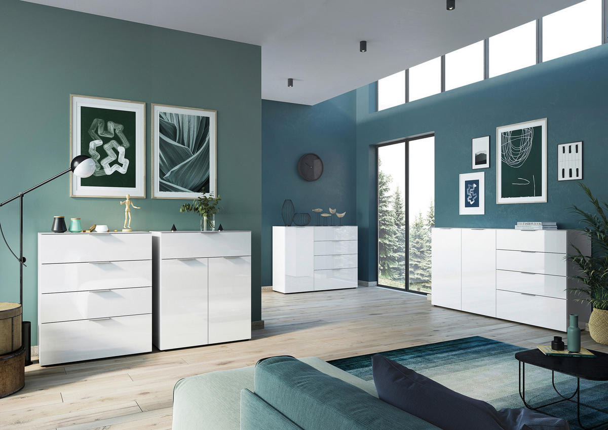 TÁLALÓSZEKRÉNY 134/102/42 cm  - krómszínű/fekete, Modern, műanyag/faalapú anyag (134/102/42cm) - Premium Living