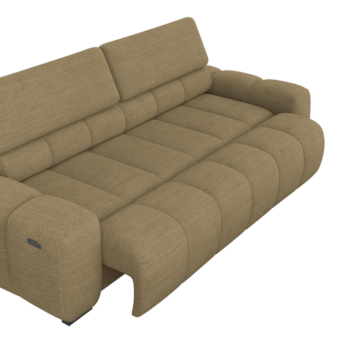 BIGSOFA Webstoff Taupe  - Taupe/Schwarz, Design, Kunststoff/Textil (248/77-97/108cm) - Welnova