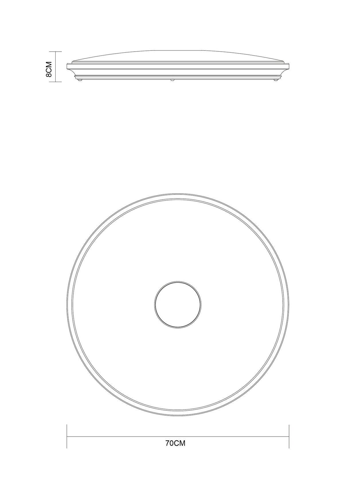 LED-DECKENLEUCHTE 30 W  68/10 cm    - Weiss/Opal, Basics, Kunststoff/Metall (68/10cm) - Globo