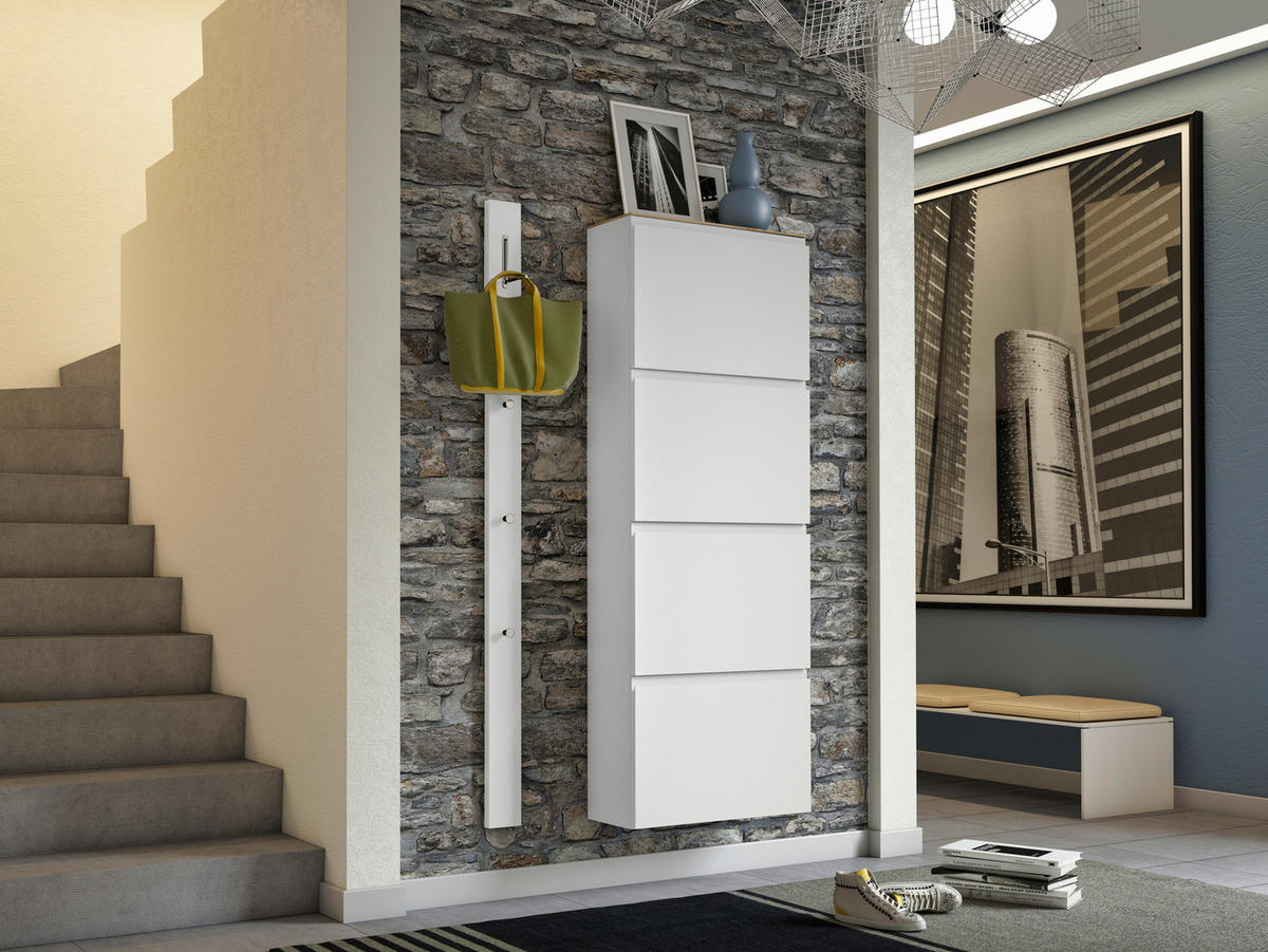 SCHUHKIPPER Gardasee  in 60/162/22 cm  - Eichefarben/Anthrazit, Design, Holzwerkstoff (60/162/22cm) - Moderano