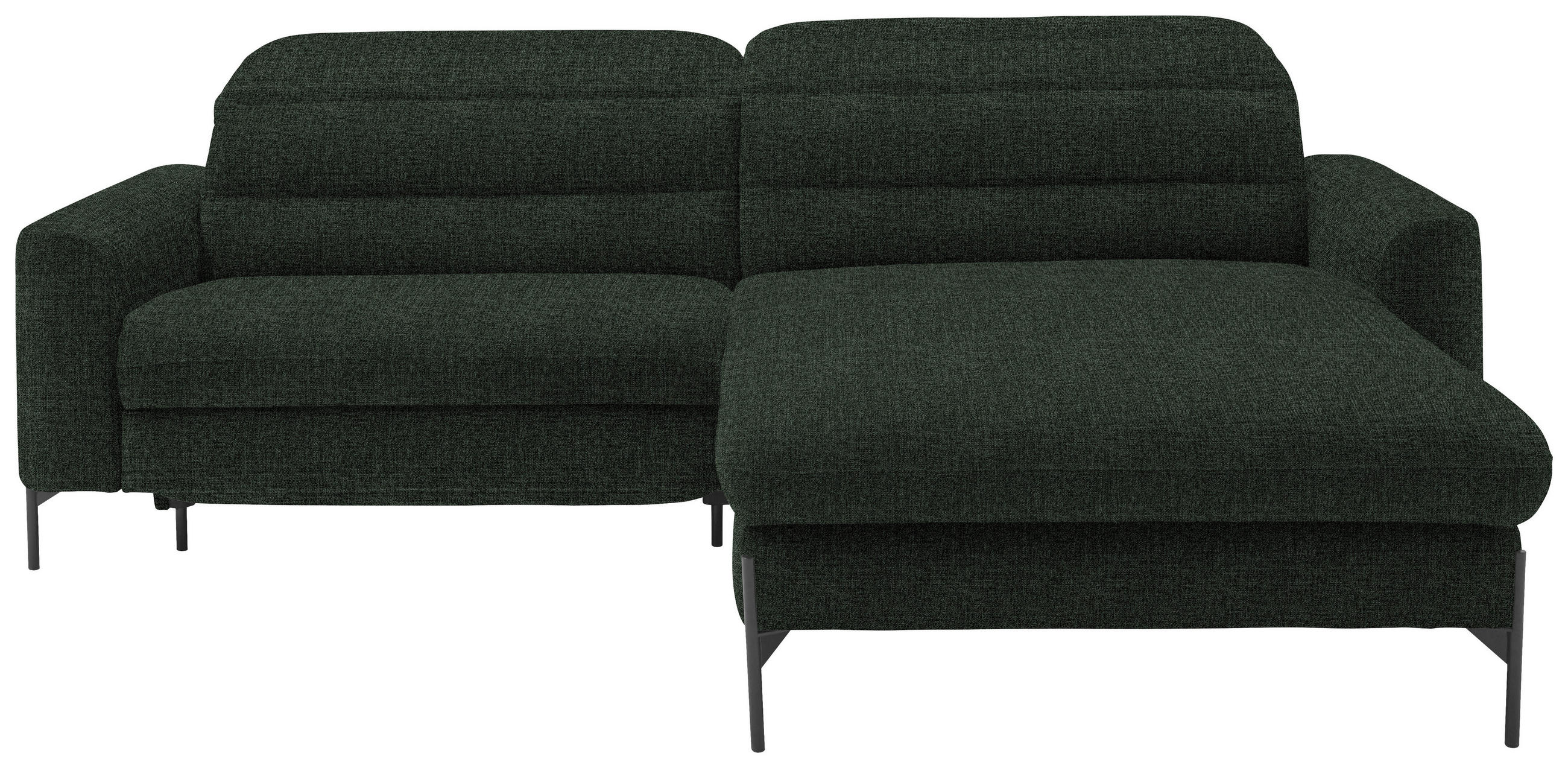 ECKSOFA in Flachgewebe Waldgrün  252/191 cm  - Waldgrün/Schwarz, Design, Textil/Metall (252/191cm) - Dieter Knoll