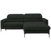 ECKSOFA in Flachgewebe Waldgrün  - Waldgrün/Schwarz, Design, Textil/Metall (252/191cm) - Dieter Knoll