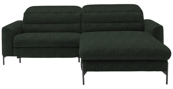 ECKSOFA  in Flachgewebe Waldgrün  252/191 cm  - Waldgrün/Schwarz, Design, Textil/Metall (252/191cm) - Dieter Knoll