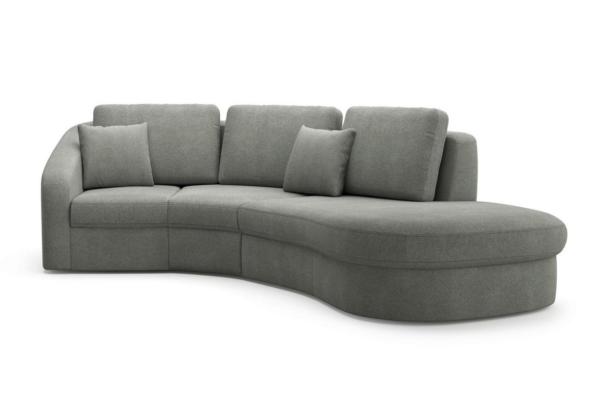 ECKSOFA in Mikrofaser Schlammfarben  - Schlammfarben/Schwarz, Modern, Kunststoff/Textil (266/230cm) - Sit & More