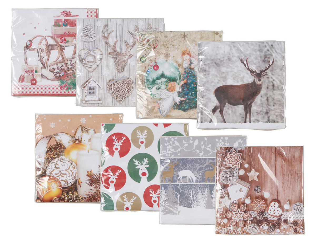 SADA UBROUSKŮ 30 ks - vícebarevná, Lifestyle, papír (40/40cm) - X-Mas