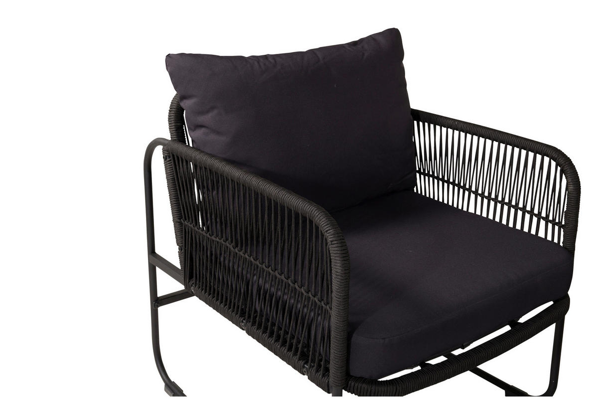 LOUNGEGRUPP 4 delar  - svart, Klassisk, metall/textil - Gardenson