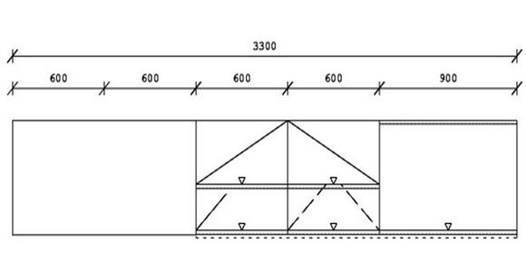 KÜCHENLEERBLOCK   in Weiß, Eichefarben  - Eichefarben/Schwarz, Design, Holzwerkstoff/Metall (330cm) - Xora