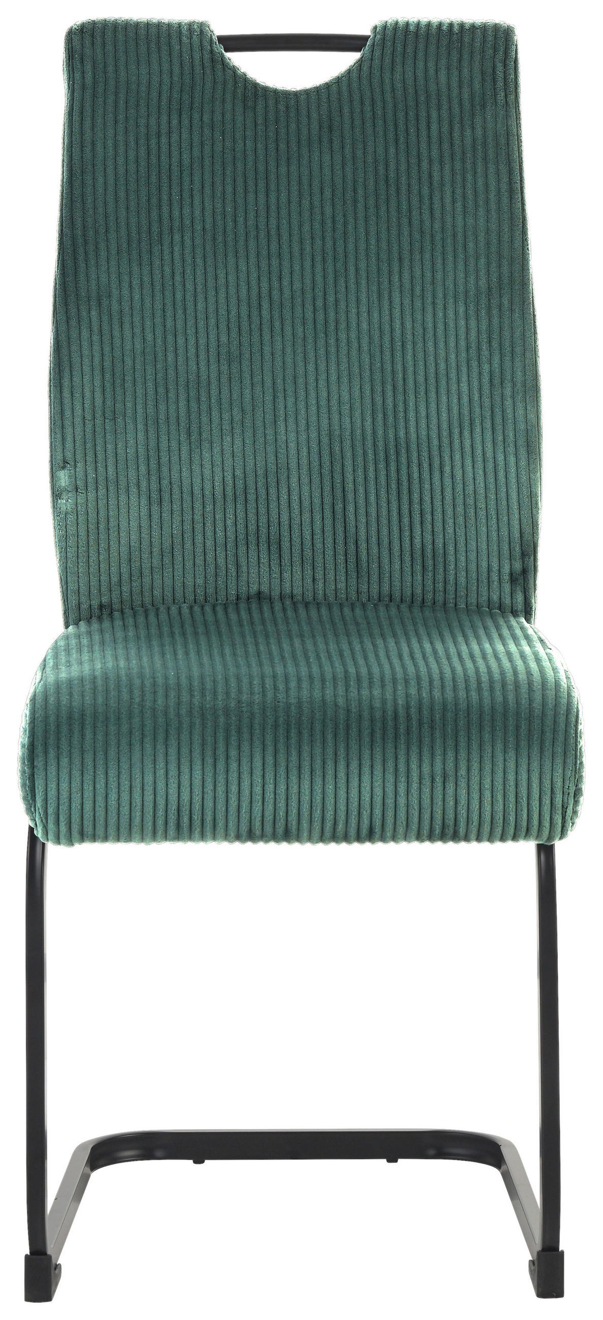 SCHWINGSTUHL  in Eisen Cord  - Schwarz/Grün, Design, Textil/Metall (43/97/57cm) - home24