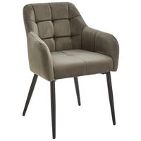 ARMLEHNSTUHL  in Eisen Samt  - Schwarz/Grau, MODERN, Textil/Metall (60/83/59cm) - Livetastic