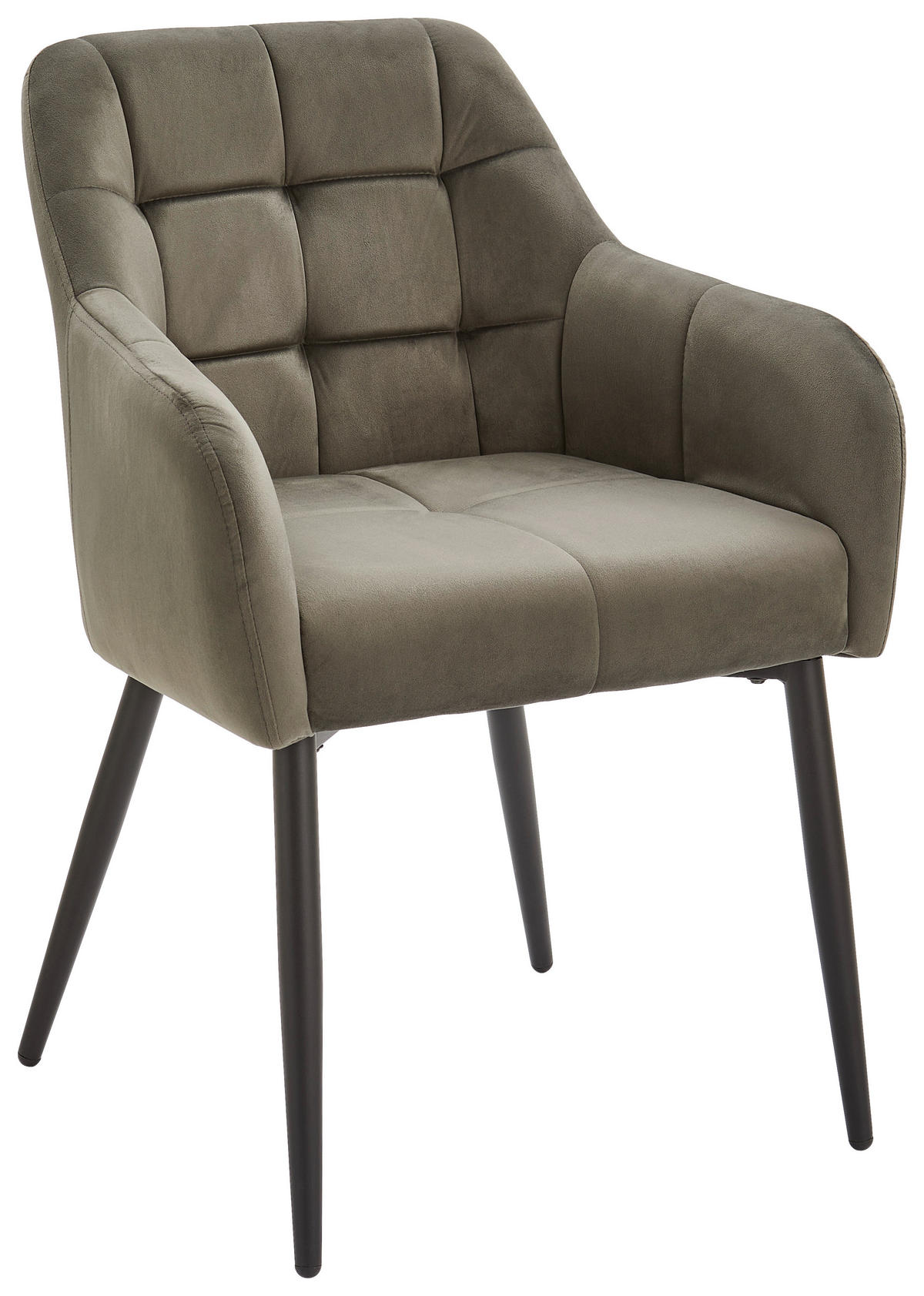 ARMLEHNSTUHL  in Eisen Samt  - Schwarz/Grau, MODERN, Textil/Metall (60/83/59cm) - Livetastic