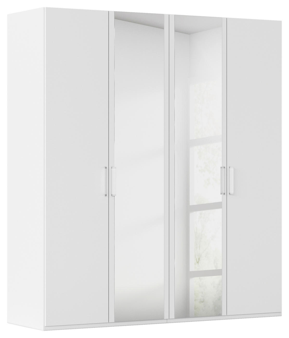 DREHTÜRENSCHRANK in Weiss  - Weiss, Design, Glas/Holzwerkstoff (201/223/60cm) - Novel