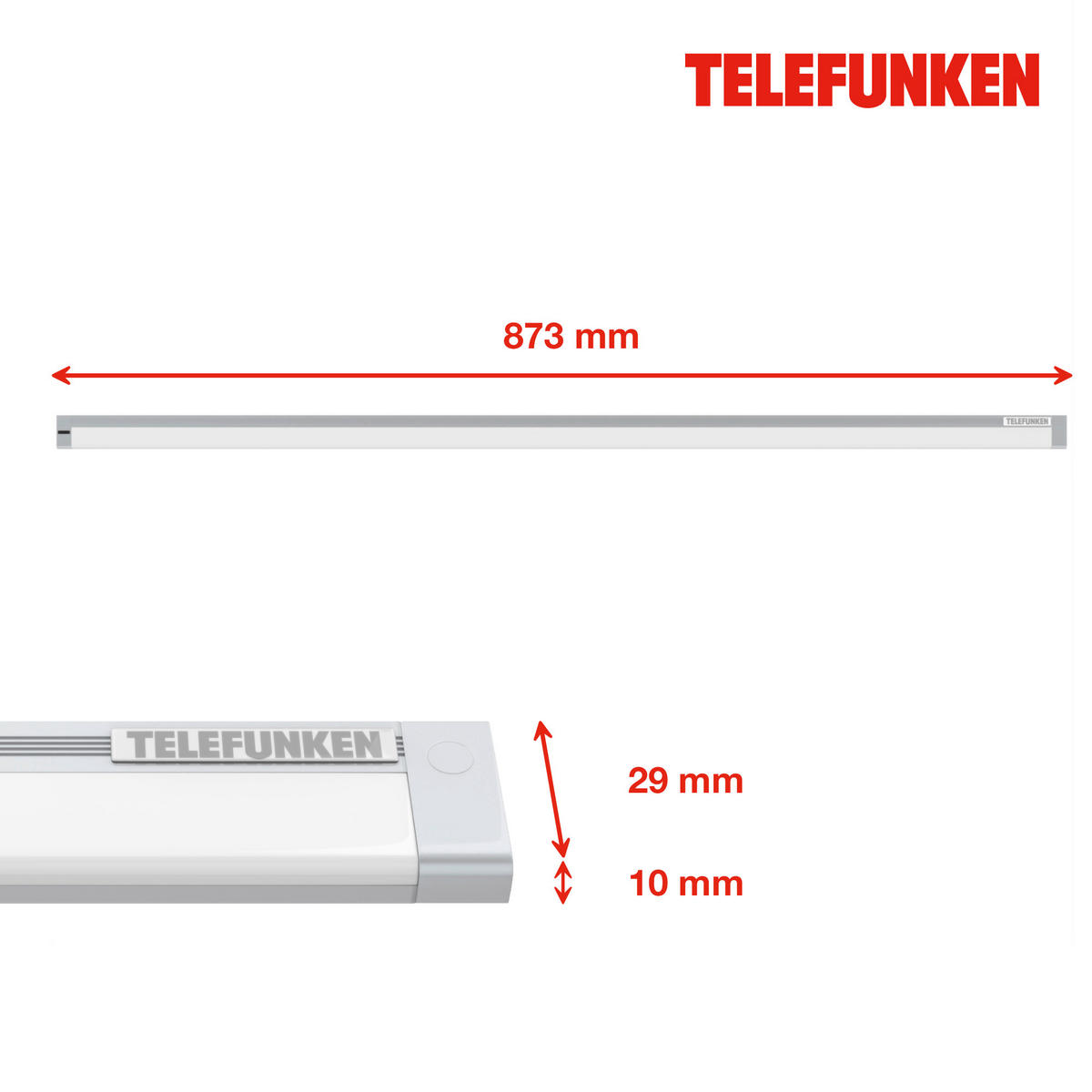 PODELEMENTNA SVETILKA   /1100 lm/4000 K// - srebrne barve, Basics, umetna masa (87,3/2,9/1,0cm)