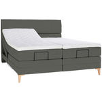 BOXSPRINGBETT 180/200 cm  in Grau  - Eichefarben/Grau, KONVENTIONELL, Holz/Textil (180/200cm) - Voleo
