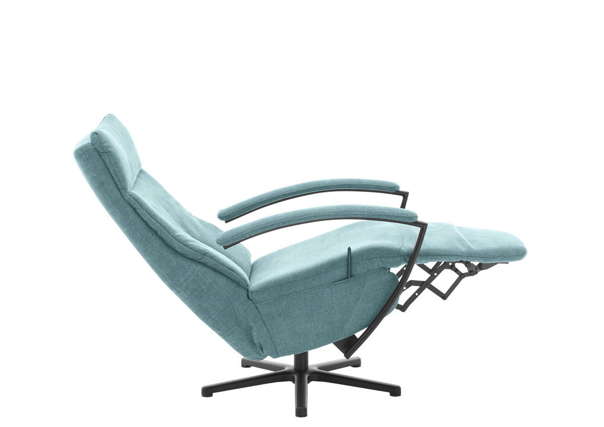 RELAXSESSEL in Textil Türkis  - Türkis/Schwarz, Design, Textil/Metall (76/110/83cm) - Beldomo Speed